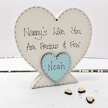 Personalised Mother's Day Nanny Wooden Ivory Heart, 3 of 4