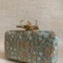 Mint Green Handcrafted Flower Clasp Clutch Bag, thumbnail 3 of 9