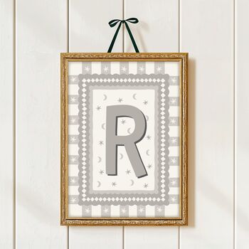 Personalised Initial Print In Stripe Border, 8 of 10