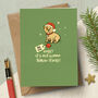 Funny Dog Christmas Card 'Bulldog Ball!', thumbnail 1 of 3