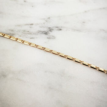 Flat Chain Necklace 18k Double Gold Plated, 2 of 6