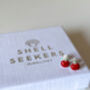 Red Enamel Apple Stud Earrings, thumbnail 4 of 7