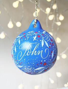 Personalised Couples Christmas Name Baubles, 2 of 3