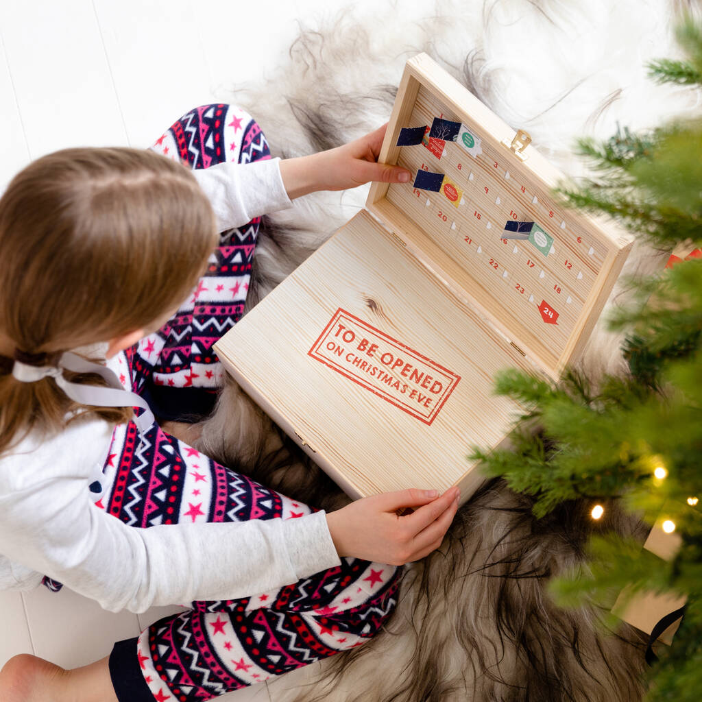 Personalised Wooden Advent Calendar Box By Dust and Things
