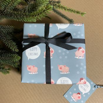 Christmas Pig Gift Wrap, 2 of 3