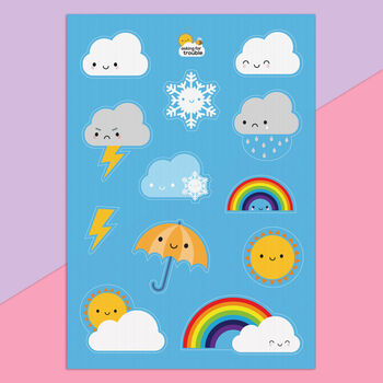 Kawaii Sticker Sheets Food, Self Care, Space, Animals, 3 of 11