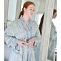 Block Printed Blue Cornflower Cotton Dressing Gown, thumbnail 1 of 5
