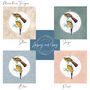 Mountain Trogon Moon Art Print – Vintage Japandi Style, thumbnail 3 of 9