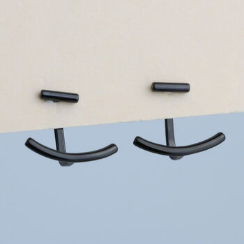 Sterling Silver Minimalist Curve Ear Jacket Stud Earrings, 2 of 6