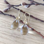 Willow Twig Drop Earrings With Crystal Quartz, thumbnail 4 of 6