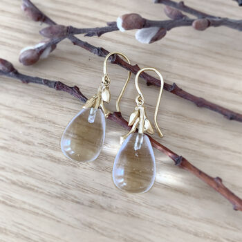 Willow Twig Drop Earrings With Crystal Quartz, 4 of 6