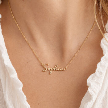 Personalised Name Necklace, Signature Script In Gold Or Sterling Silver, 2 of 11