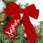 Personalised Velvet Christmas Tree Bow, thumbnail 2 of 6