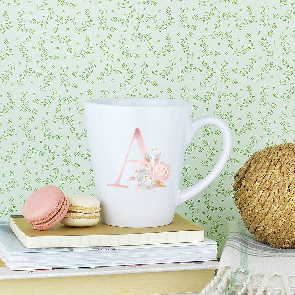 Personalised Floral Initial Mug By Andrea Fays Notonthehighstreet Com