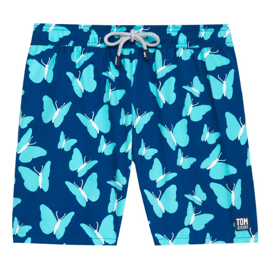 Father And Son Matching Swim Shorts Blue Butterflies By Tom and Teddy ...