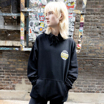 Ripe Records Unisex 90s Style Graphic Hoodie In Black, 2 of 6