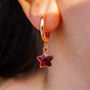 Garnet Star Hoop Earrings, thumbnail 2 of 11