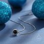Sterling Silver Natural Black Onyx Planet Pendant Necklace, thumbnail 1 of 8
