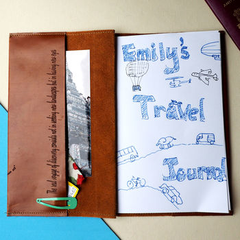 Personalised Leather Travel Journal Diary, 5 of 9