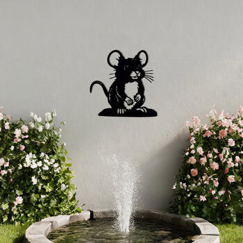 Metal Mouse Wall Art For Garden Decor And Moms Gift, 4 of 10