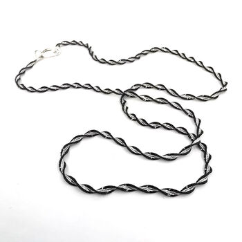 Silver Contrast Twist Chain Necklace, 3 of 7