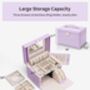 Three Layers Mirrored Jewellery Box Organizer Case, thumbnail 11 of 12