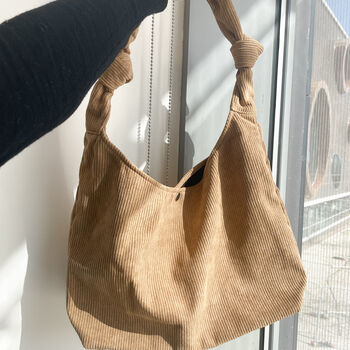 Slouchy Thin Corduroy Shoulder Bag, 4 of 10