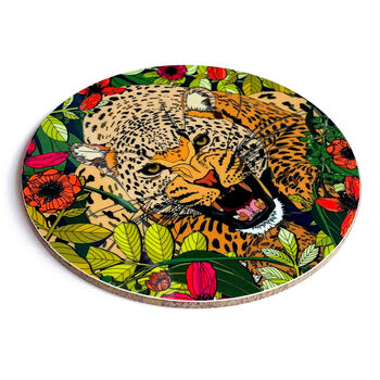 Round Coaster Wild Cat Leopard Heat And Stain Proof, 9 of 9