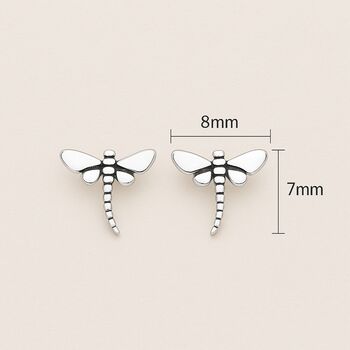 Sterling Silver Dragonfly Stud Earrings, 4 of 8