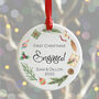 First Christmas Engaged Personalised Christmas Bauble, thumbnail 1 of 2