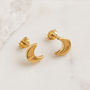 Moon Stud Earrings Gold Vermeil, thumbnail 1 of 5
