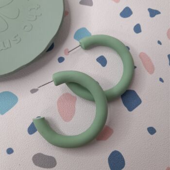 Pastel Polymer Clay Hoop Earrings, 2 of 2