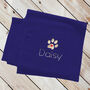 Personalised Microfibre Dog Towel With Name And Paw Motif, thumbnail 3 of 5