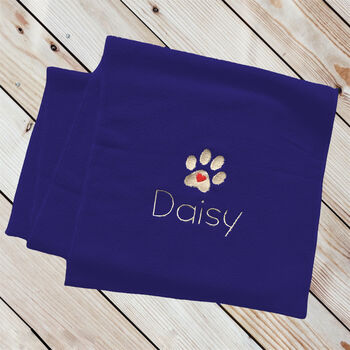 Personalised Microfibre Dog Towel With Name And Paw Motif, 3 of 5