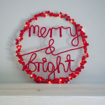 Merry And Bright Wreath Light, 5 of 11