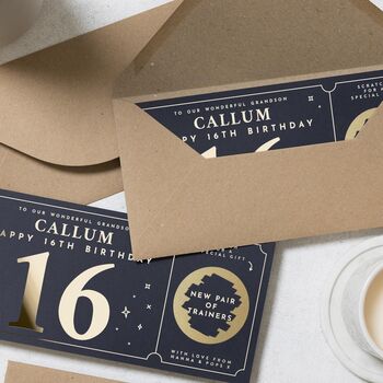 Personalised 16th Birthday Scratch Voucher For Grandson, 6 of 9