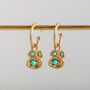 Turquoise And Gold Vermeil Plated Drop Statement Hoops, thumbnail 1 of 7