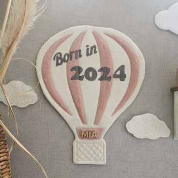 Born In 2024, Hot Air Balloon Nursery Decor, 11 of 12