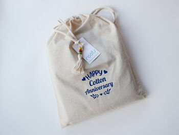 Personalised Cotton Anniversary Gift, Throw, Towel, 8 of 9