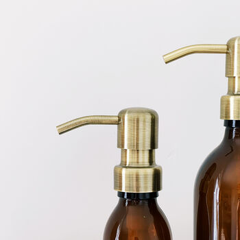 Refillable Amber Bottle With Choice Of Metal Pump Colour, 4 of 10