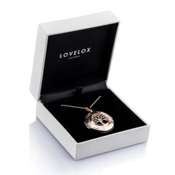 Personalised 18 K Rose Gold Plated Tree Of Life Locket, 3 of 12