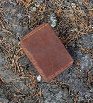 Women's Luxury Oiled Leather Small Trifold Purse Rfid Protected Personsalised, 4 of 6