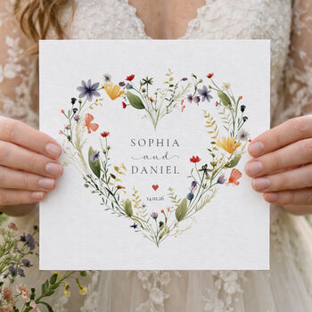 Personalised Wedding Day Card Wildflower, 2 of 5