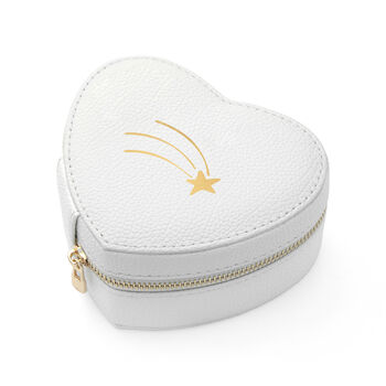 Customisable Shooting Star White Heart Jewellery Case, 8 of 10