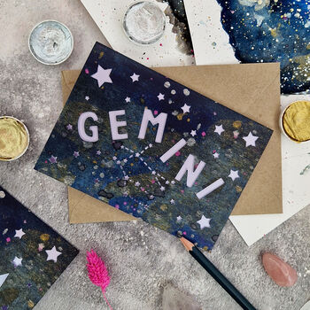 Gemini Zodiac Card, 3 of 7