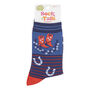 Cowboy Horseshoe Bamboo Ankle Socks Women's Blue, thumbnail 2 of 3