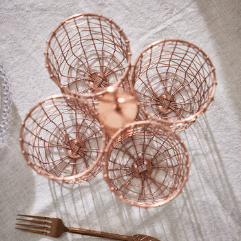 Copper Wire Four Section Cutlery And Utensil Holder, 4 of 6