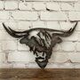 Highland Bulls Head Metal Wall Art Plaque, thumbnail 1 of 6