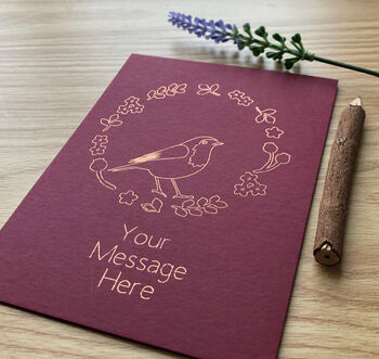 Personalised Robin Bird Nest Gold Foil Card, 12 of 12