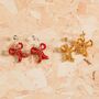 Red Bow Hoop Earrings Christmas Party Jewellery, thumbnail 5 of 5